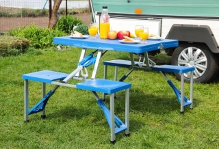 Easy Camp Összecsukható kemping asztal+4szék